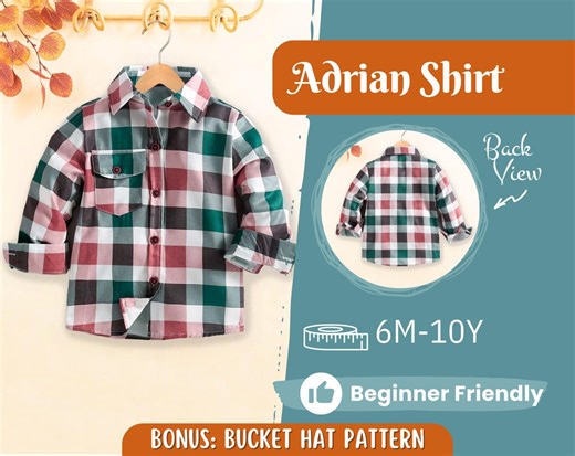Shirt Sewing Pattern for Kids, Boy's Shirt Pattern, Kids Pattern, PDF Pattern, Beginner Pattern, Sewing Pattern Toddlers, Kids Shirt Pattern - Etsy