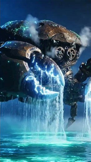 A fantasy hybrid creature that is part crab, part machine#SeaMonster