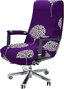 WOMACO Office Chair Covers, Stretch Computer Chair Cover with Armrest Covers, Universal Boss Chair Covers Modern Simplism Style High Back Chair Slipcover (Simple Love, Large)