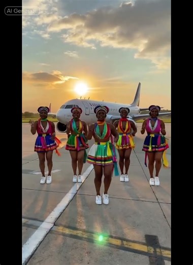 Runway Rhythm 💃 African AI Stewardesses Sunrise Dance #dance #ai
