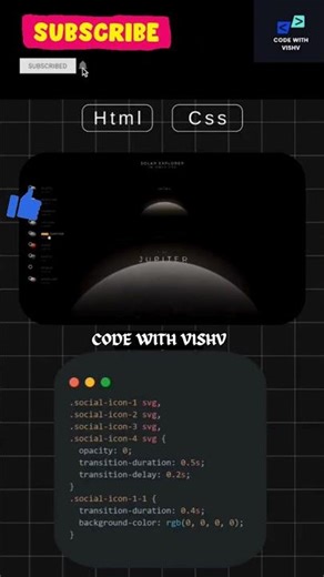 Create the planet web page in dynamic with the HTML, CSS #html #css #codewithvishv #coding