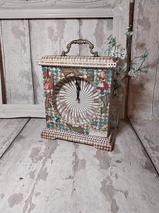 Alice in Wonderland Vintage Style Wooden Mantle Clock, Mad Hatter, White Rabbit. Decorative Freestanding Mad Bonkers NEW Design. - Etsy