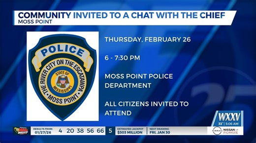 Community invited to chat with new Moss Point police chief - WXXV News 25