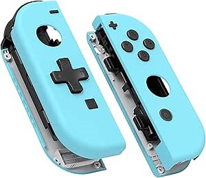 eXtremeRate NS Joycon Case & Buttons, DIY Replacement Housing D-Pad Ver. Case Grips & Buttons Skin Shell Replacement Part for Nintendo Switch/Switch OLED Joycon Controller-Sky Blue [NO Joy Con]