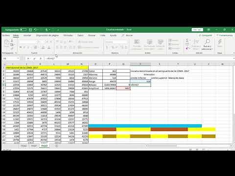 Datos agrupados. Limite inferior y superior, marca de clase en excel.