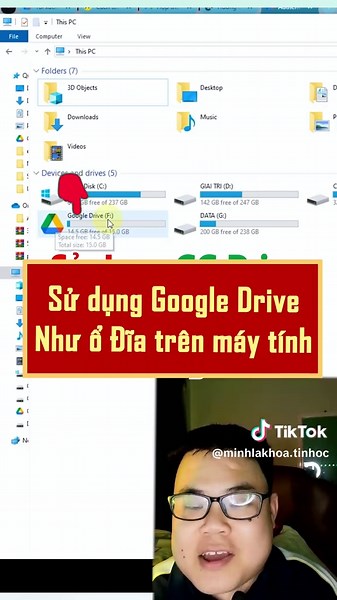 cách cài đặt và sử dụng google drive như ổ đĩa trên máy tính #minhlakhoa #khoatinhoc #tinhocvanphong #TipsPC #GoogleDrive #LearnOnTikTok
