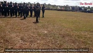 Independence Parade marching on the parade square at the 43rd Independence Celebrations in Mt Darwin. #Zimat43 | The Herald-Zimbabwe