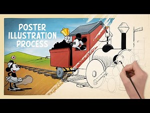 Illustrating the Mickey’s Choo-Choo Poster: From Pencil to Color