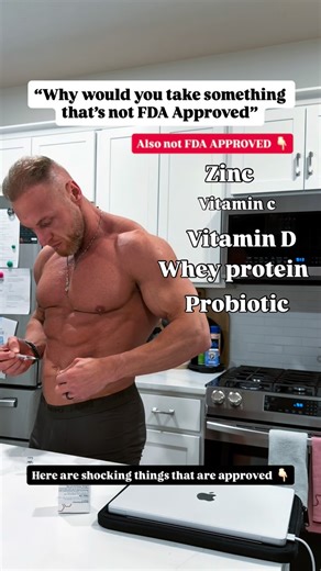 Ivan Voineac | Transformation Coach 💪 on Instagram: "Why would i take peptides if they are Not FDA approved? Well… Cigarettes? FDA regulated. Opioids? FDA approved. Artificial dyes? Approved. Aspartame? Approved. High-fructose corn syrup? Approved. Meanwhile people panic over peptides, supplements, or vitamins like zinc, vitamin D, vitamin C, and whey protein… Also not FDA approved. Here’s the part people don’t understand 👇 FDA approved does NOT mean safe. It means allowed, regulated, and acce