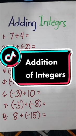 Basic Math: Addition of Integers #mathematics #math #algebra #oriology #sirorio #mathtrick #algebra2