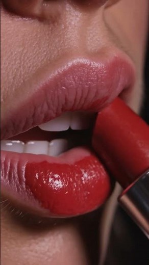 💄 Shiny Red Lips ASMR ❤️ Soft Wet Lipstick Sounds ✨😳