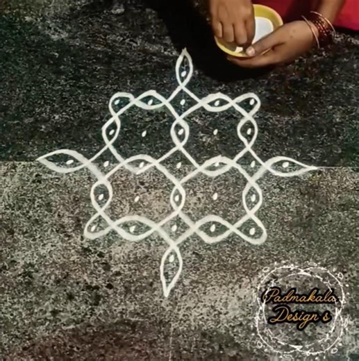5*5 dots #rangoli #easyrangoli 🌺