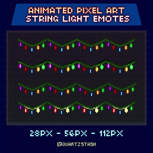 Animated Pixel Emotes, String Light Assets, 16bit Style Gifs, Twitch Holiday Gifs, Retro Xmas Aesthetic, Instant Download, 28px, 56px, 112px - Etsy