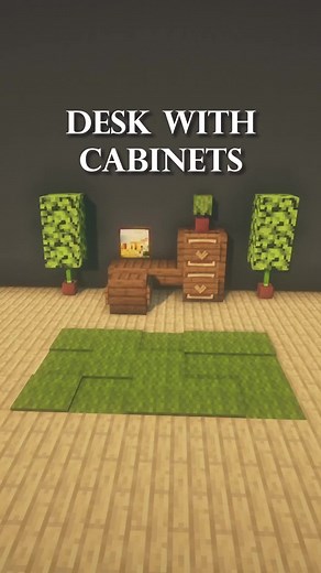 Minecraft Desk with Cabinets Tutorial! #valentinesday #minecraft #heart #mc #minecraftbuilding #minecrafter #gaming #coquette #bow #bowtrend #minecraftmemes #minecraftpe #minecraftideas #minecrafttutorial