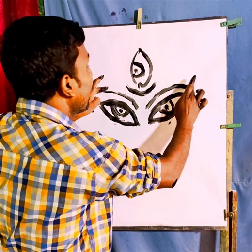 39K views · 236 reactions | Maa Durga face drawing with ideas #art #kids #drawing #Amazing #tutorial #howto | Art India | Facebook