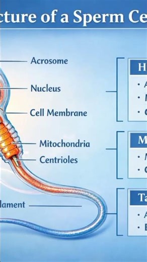 Structure of sperm.(Male gamete)