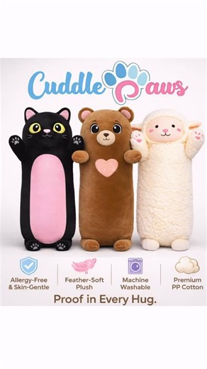 Cuddle Paws | Plush stuffed animal pillows on Instagram: "Proof you picked the right comfort. ❤️ #CuddlePaws #MomApproved #gift #amazonfinds #plushies 🤍🧸✨🌙👶💤🫶"