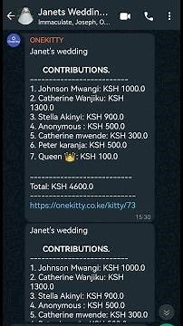 Use onekitty to easily manage whatsapp group contributions