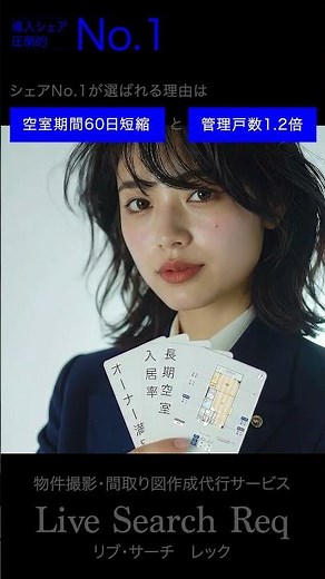 Live Search（リブ・サーチ）が提供する物件撮影・間取り図作成代行サービス「Req」（レック）