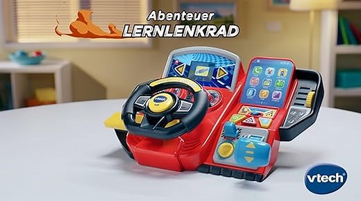 Vtech Abenteuer Lernlenkrad – Interaktives Lenkrad mit LCD-Farbbildschirm, 3 Spielmodi, zahlreichen Lerninhalten und 23 Melodien – Für Kinder von 3-7 Jahren