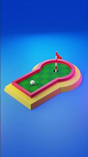 ⛳ Stylized Mini Golf Track - Blender Tutorial #blender3d #blender #3dmodeling #shorts