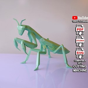 3D Mantis Papercraft SVG PDF Template – DIY Home Decor, Cardstock Model for Cricut or Silhouette, Mantis Paper Sculpture - Etsy