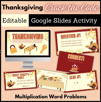 Editable Thanksgiving Digital Math Game Design Your Own Crack the Code