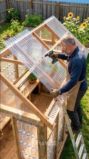 BUILD Your Own Backyard Greenhouse For Under $10🥒🍅 #DIY #Shorts