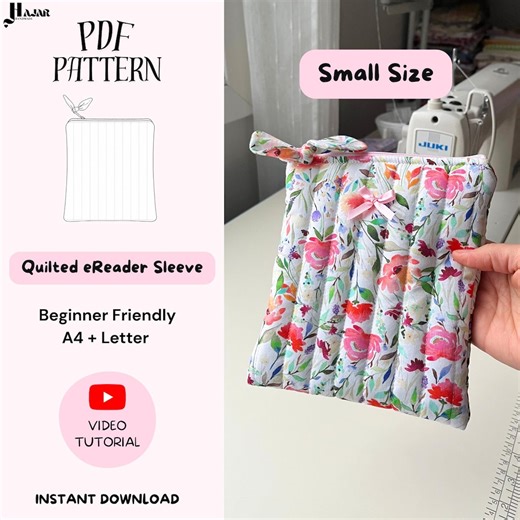 Quilted Ereader Sleeve Sewing Pattern | Small Size (digital PDF   Video Tutorial) - Etsy Canada