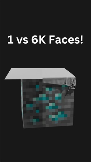 Minecraft Diamond Ore Physics Evolution 1 Face to 16K 💎 #shorts #blender