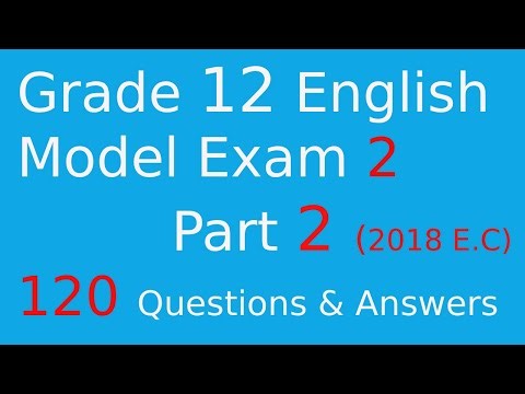 Grade 12 English Model Exam 2 Part 2 Questions & Answers | Complete Grammar, Punctuation