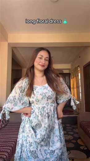 New arrivals Summer long floral dress Free size WhatsApp 9863596317 . . . . #taracollection_np #fyp #nepali #longfloraldress #longfloraldress