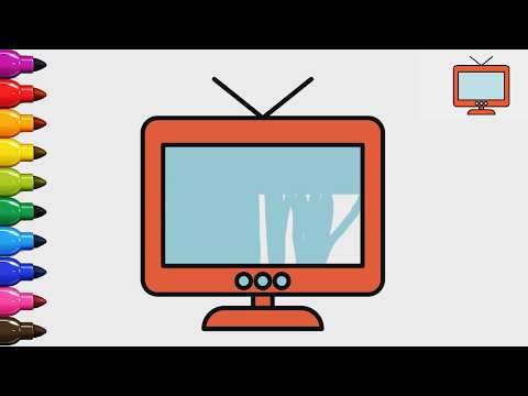 How to Draw and Color a Cute TV | Easy Drawing and Coloring Tutorial