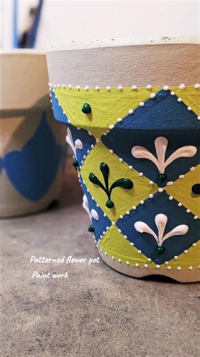 植木鉢に手描きのパターンデザイン制作工程 #pattern #artwork