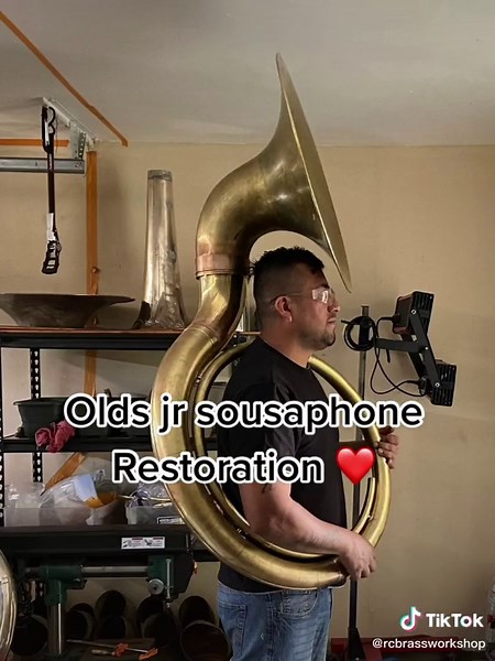 Olds jr sousaphone #oldsjr #sousaphone #restoration #rcbrassworkshop #brassrepair #tuba #foryou #fyp