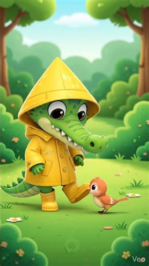 Baby Gator Gets a Hug in Nature 🤗🐊 #babygator #cutecartoon #feelgood #gatorgiggles