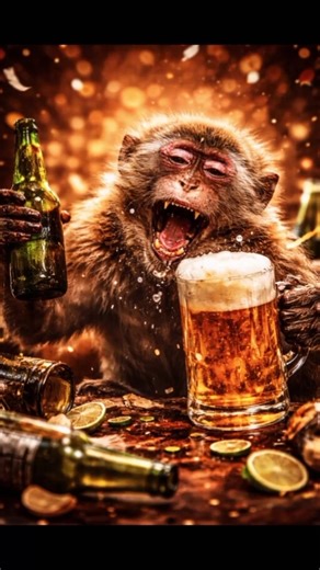 Drunk Monkey 😂 #nature #shorts #animals