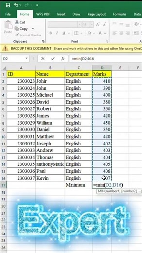 Find Minimum Value in Excel 🔥 Expert Formula | Digital Office Skill