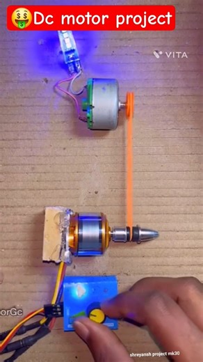 🤑dc motor expriment with led light #experiment #dcmotor #diy