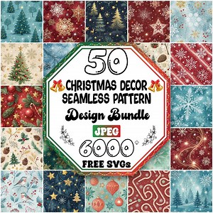 Christmas Seamless Pattern Bundle | Holiday Digital Paper (digital Download) - Etsy