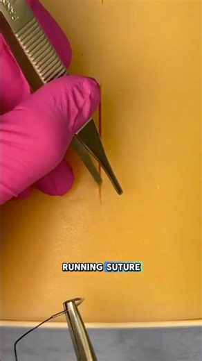 How to suture - Running Stitch technique 💯 #medicaleducation #shorts #howtostitch #stitches