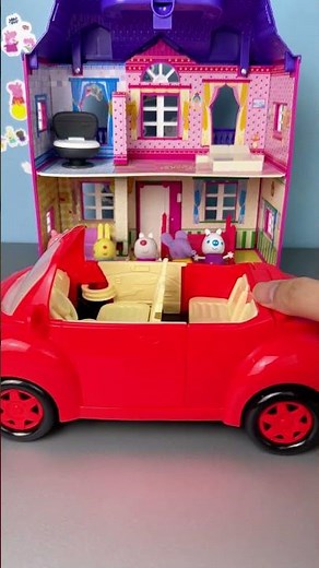 Satisfying with Unboxing & Review Peppa Pig Pink Car Beatyfull #peppapig #toys #shorts