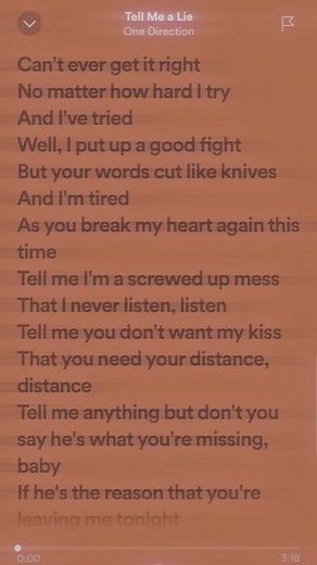 Tell Me a Lie One Direction - Audio Speed Song