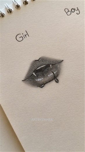 How to draw Lips Tutorial ✨ Vampire Version #shorts #artbyzahra #short #howtodraw #drawing #tutorial