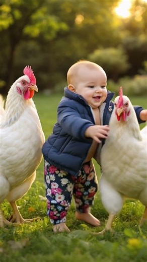 Chicken Baby Dance 🐔| #babydance #cutebaby #funnyanimals #chicken #funnyvideo #viraldance🥰🤓