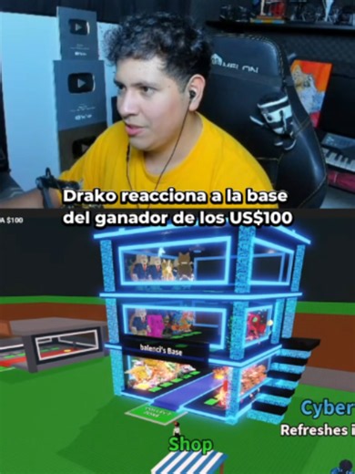 Drako reacciona a la base del ganador de los US$100 #drakonite33 #viralvideo #tiktoklive #pyfツ #roblox #foryou #robaunbrairont #parati #breinrot #brainrots @drakonite.33