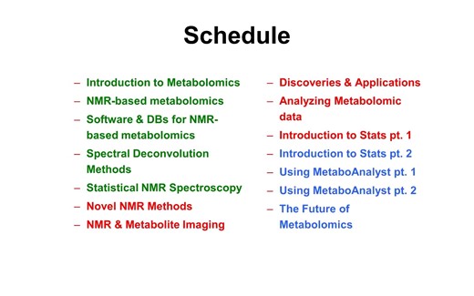 Lecture 1- Introduction to Metabolomics