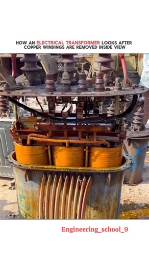 Engineering School on Instagram: "Electrical Transformer Inside View | Parts & Working Explained Power Transformer Internal Parts Explained | Step-by-Step Inside View of Electrical Transformer | Engineering Basics How an Electrical Transformer Works | Internal Construction Transformer Inside View in Detail | Electrical Engineering Inside view of an electrical transformer showing core, primary winding, secondary winding, insulation, cooling oil, and tank construction. This video explains transfor