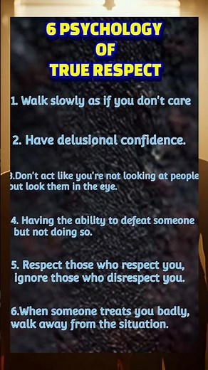 6 PSYCHOLOGY OF TRUE RESPECT#psychologyfacts #humanbehavior #respect #mindsetfacts #relationshiptips