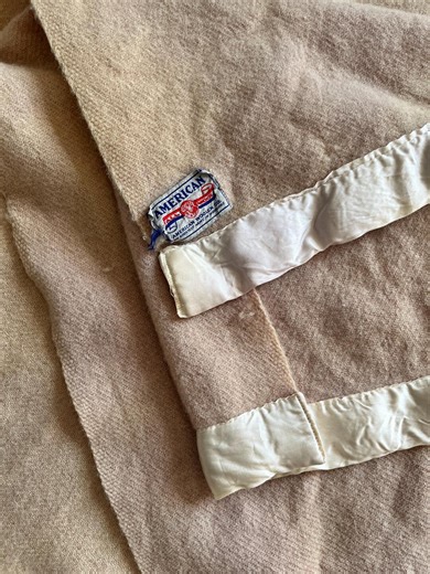 Beautiful Shabby Vintage Wool Blanket With Satin Edges. Old Shabby Condition. Cutter Blanket - Etsy